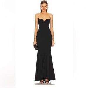 Michael Costello Billie Black Strapless Gown